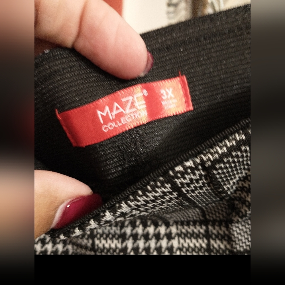 MAZE Collection Plaid Slimming Leggings 3X NWT High Rise Office Chic - Picture 4 of 7